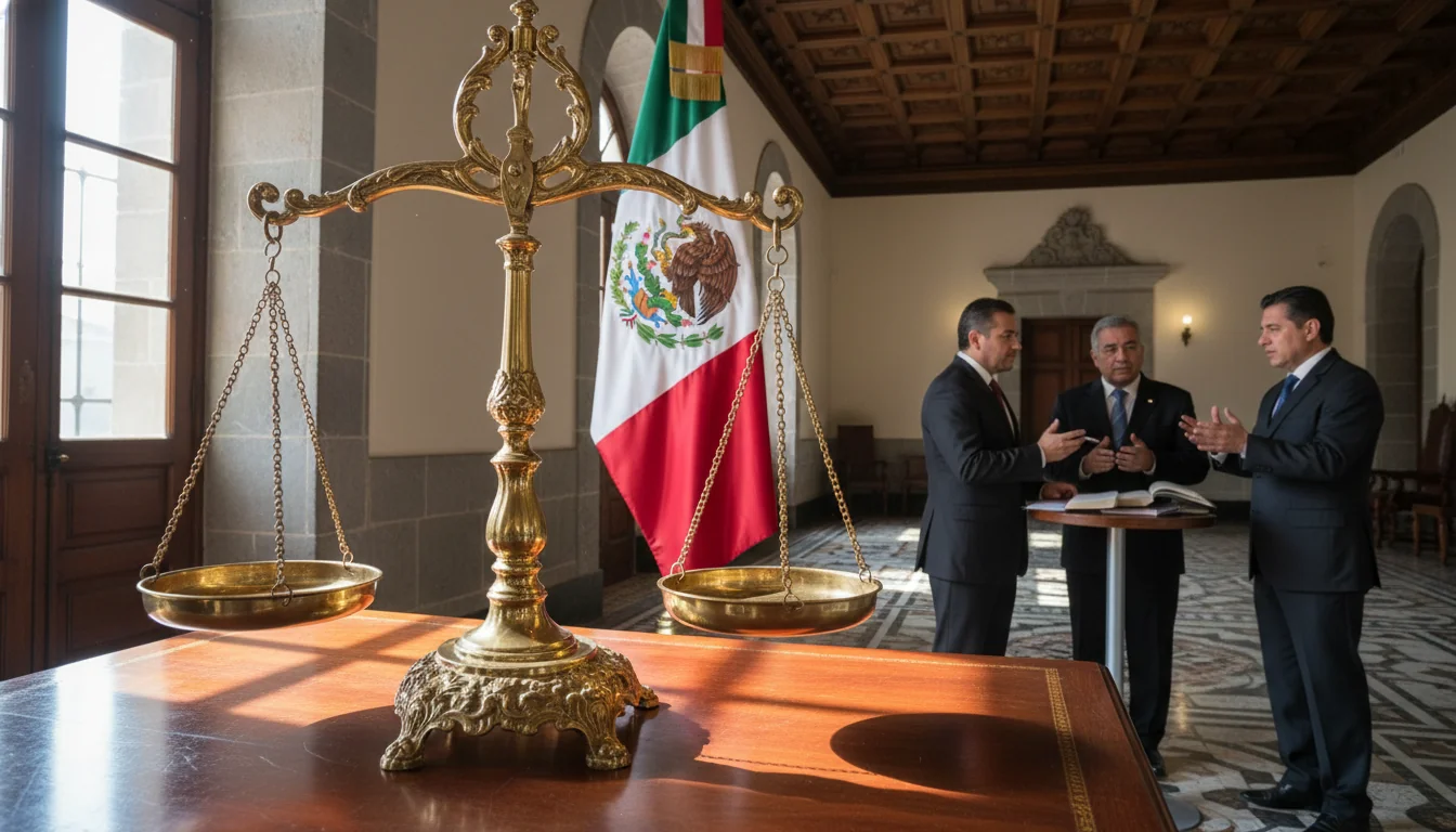 Balance scales symbolizing justice in Mexico