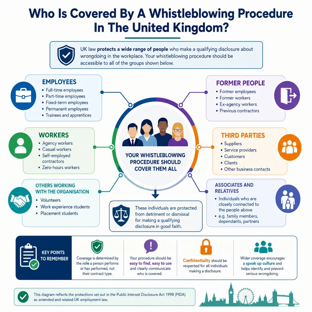 People covered by a whistleblowing procedure