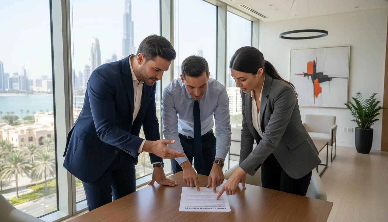 Team discussing violation reporting procedure