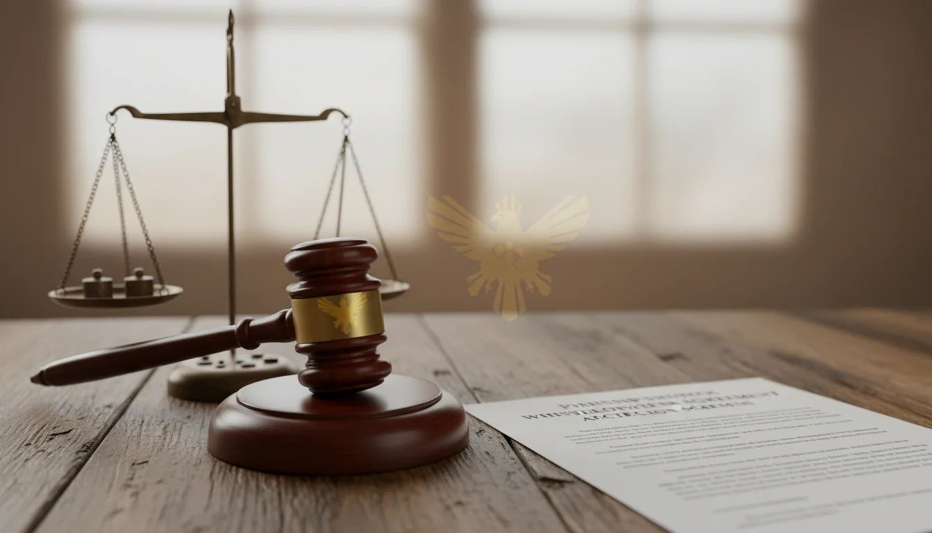 Legal protection symbol for whistleblowers