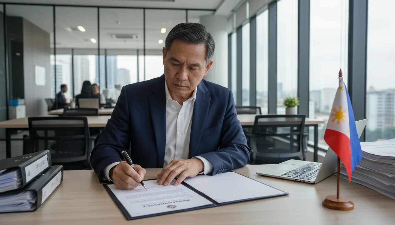 Whistleblower signing confidential document