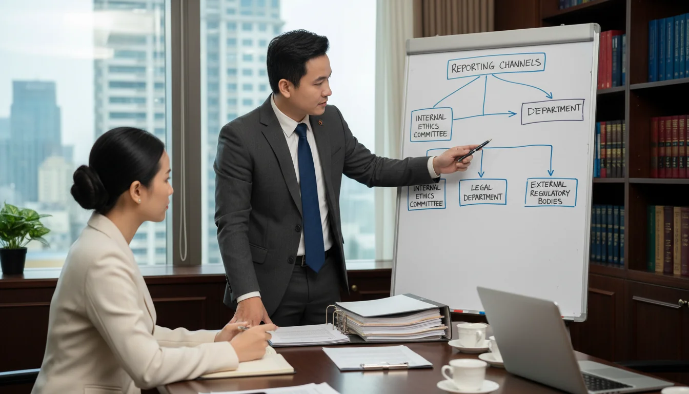 Legal advisor explaining violation process