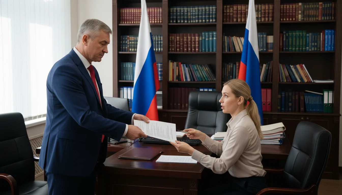 Employee receiving formal warning from manager.