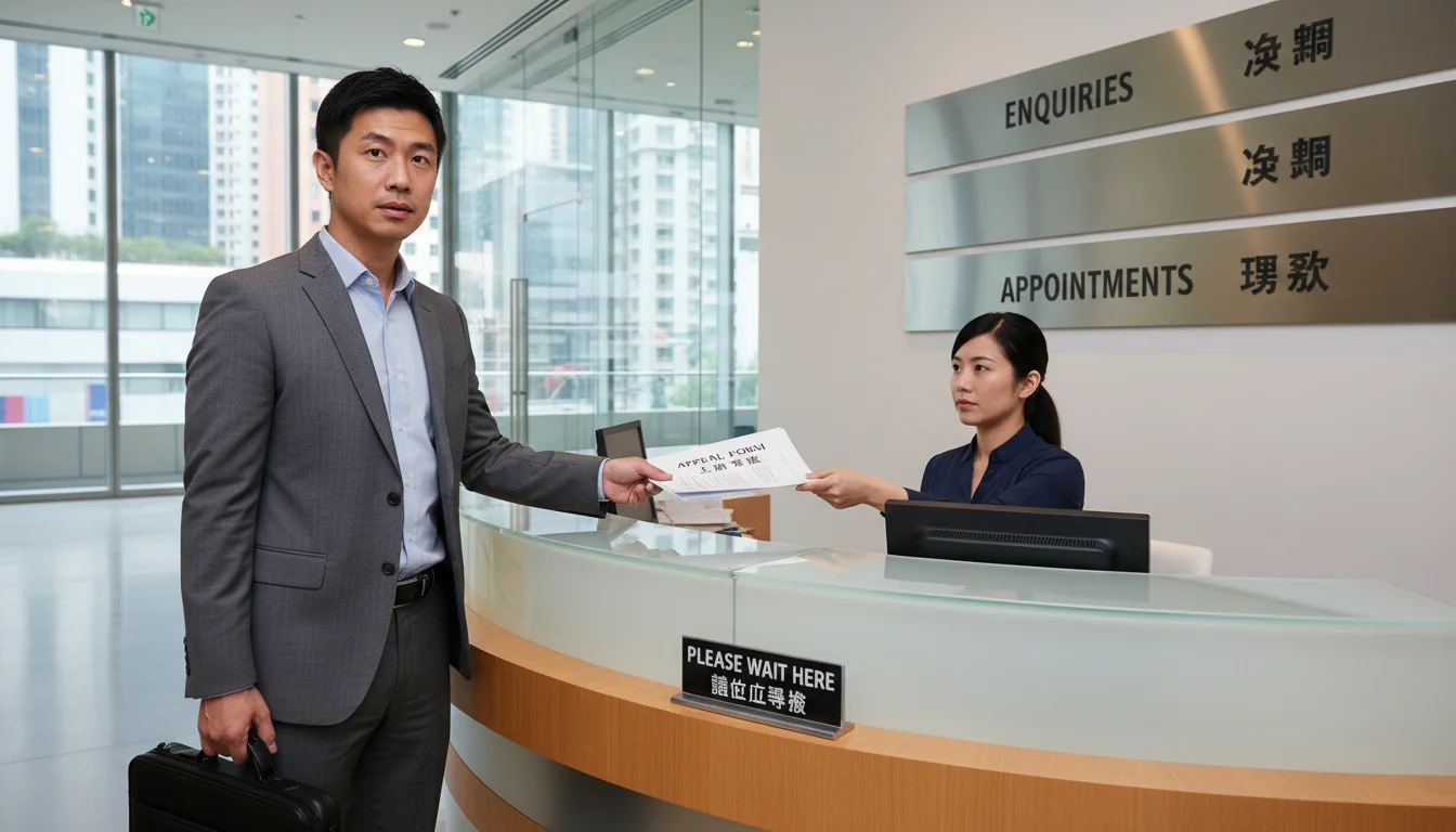 Worker submitting appeal form