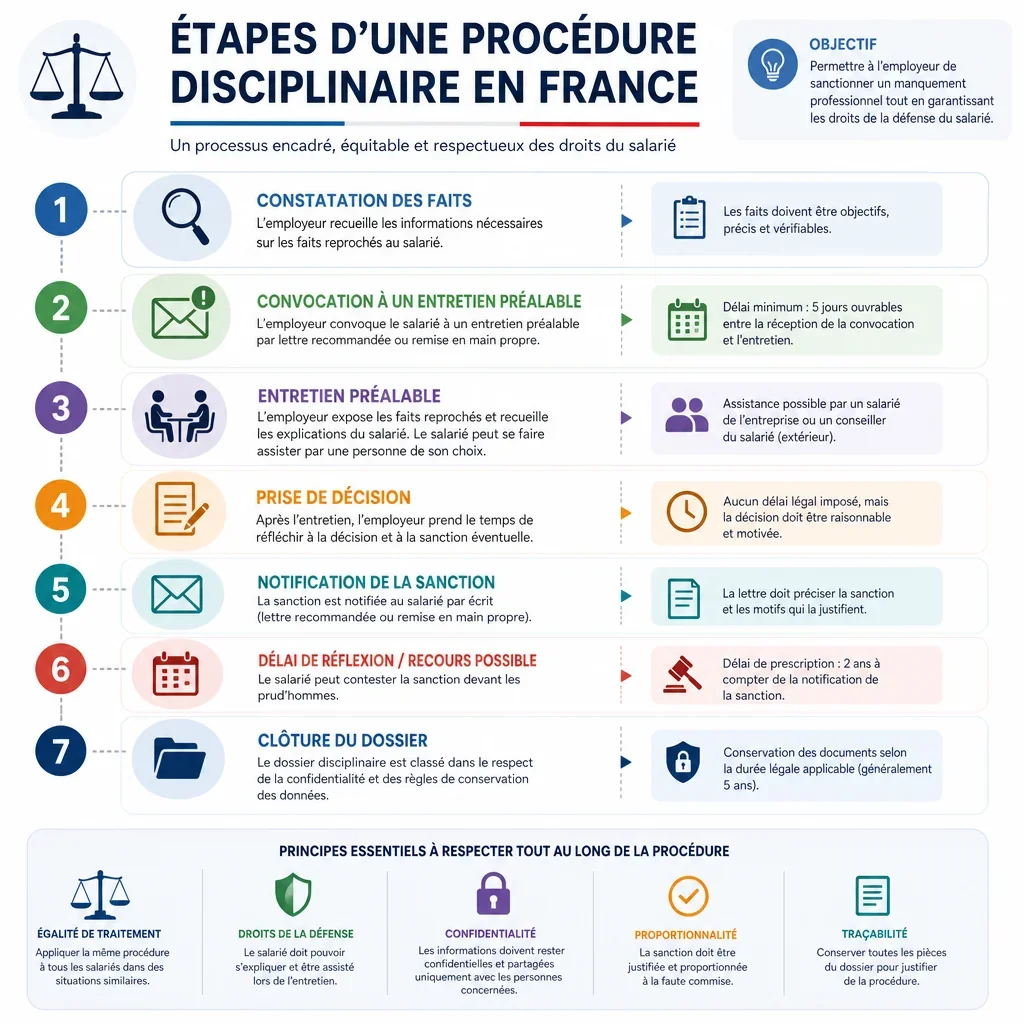 Étapes d\u2019une procédure disciplinaire