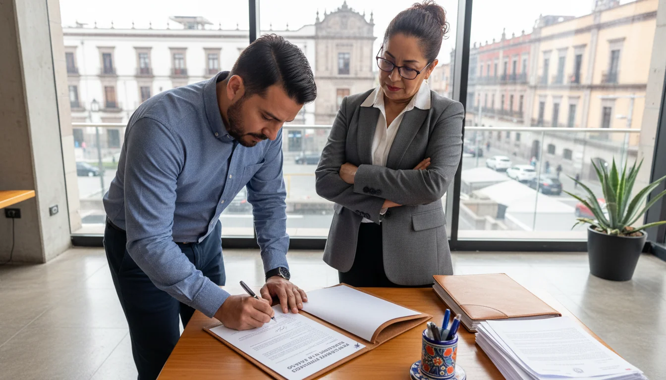 Signing Reglamento Interno de Trabajo agreement