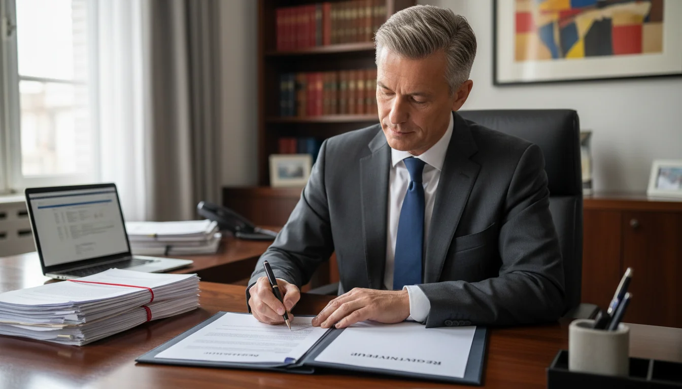 Signing disciplinary agreement document