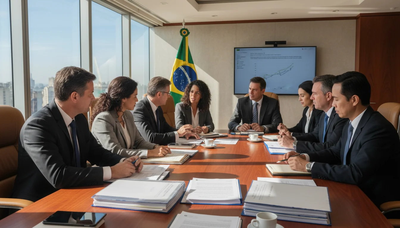 Corporate team discussing compliance