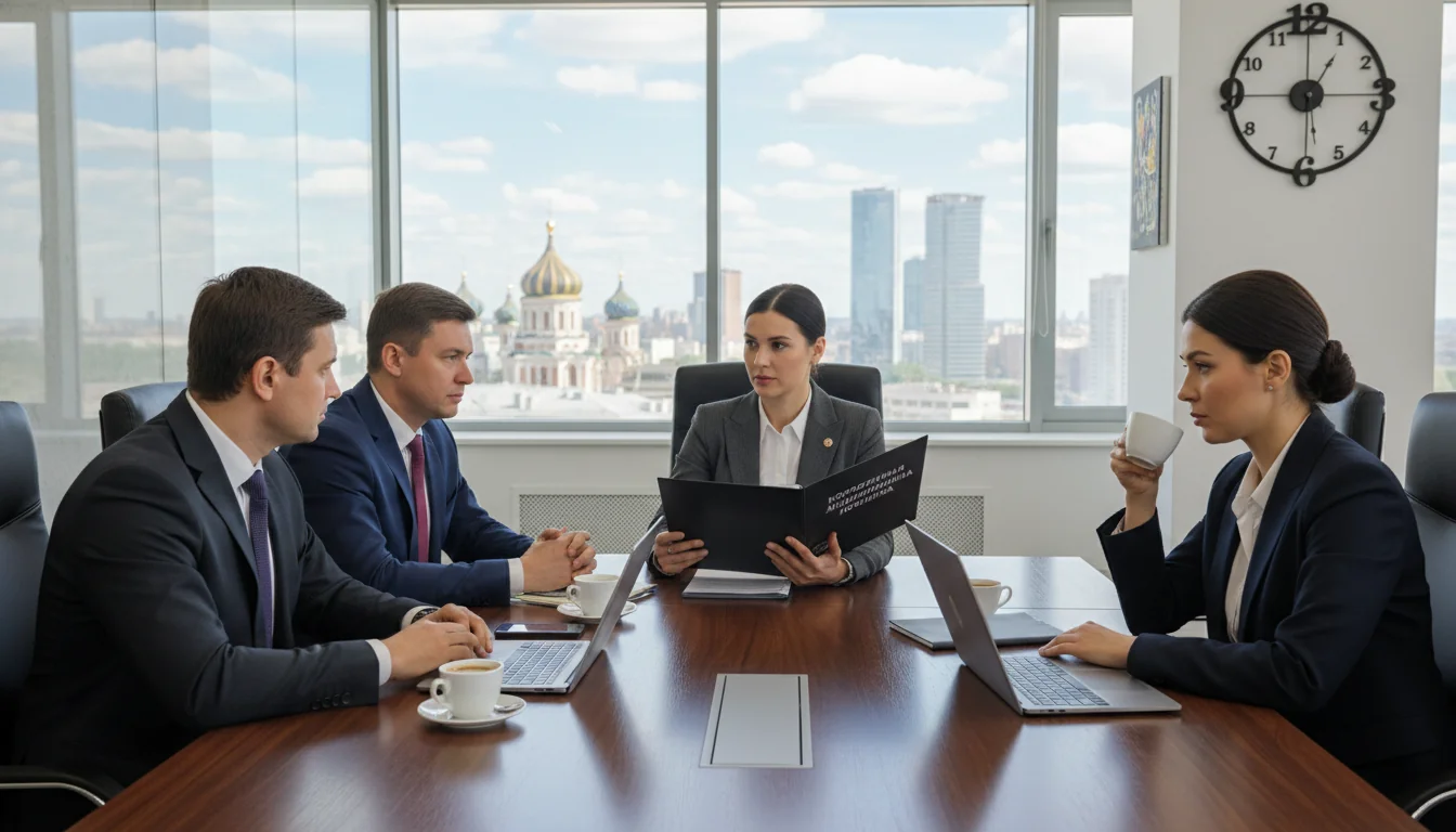 Business meeting on company policies