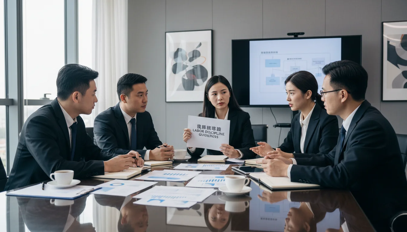 Corporate meeting on labor discipline rules