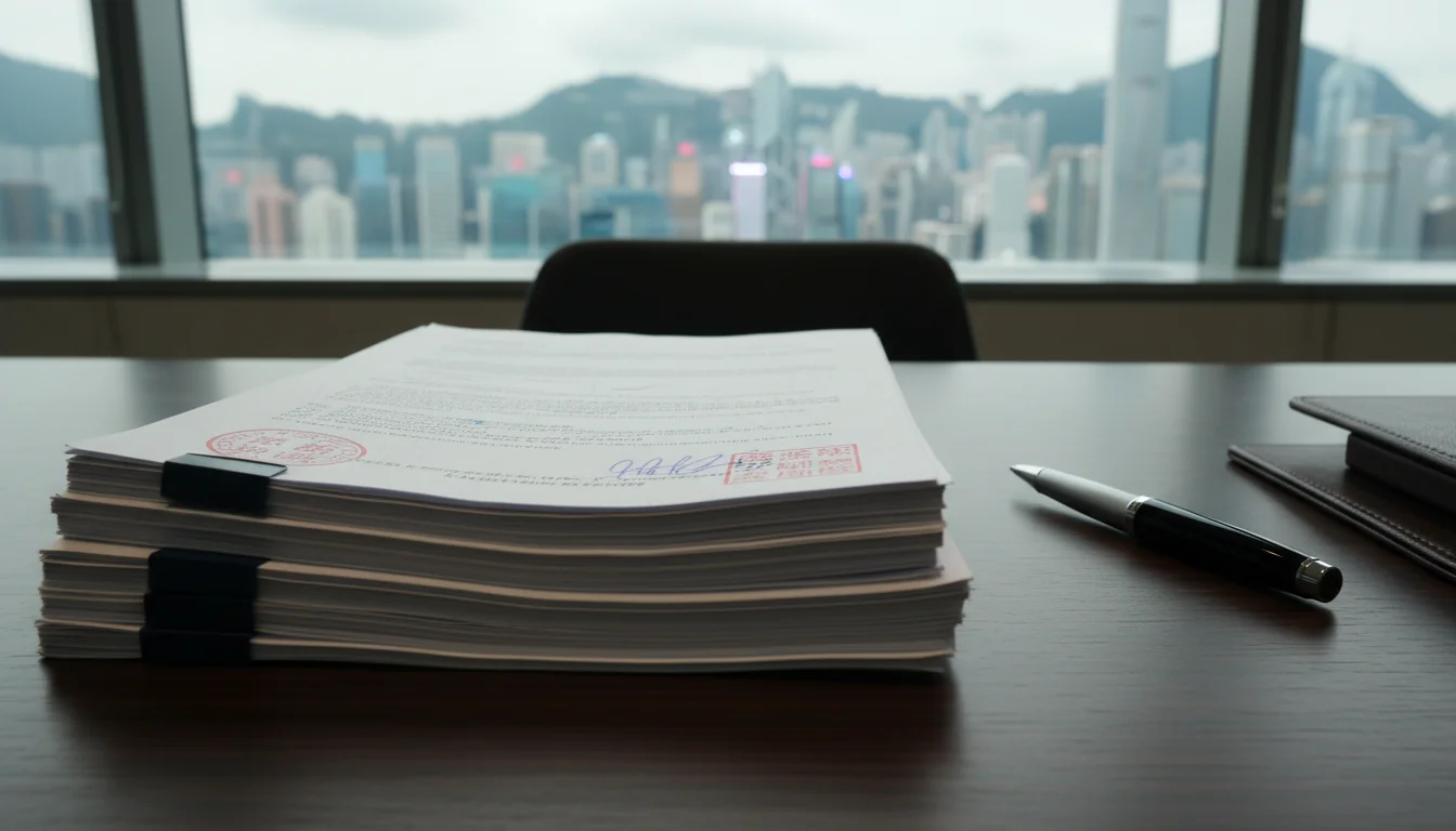 Stack of formal corporate documents