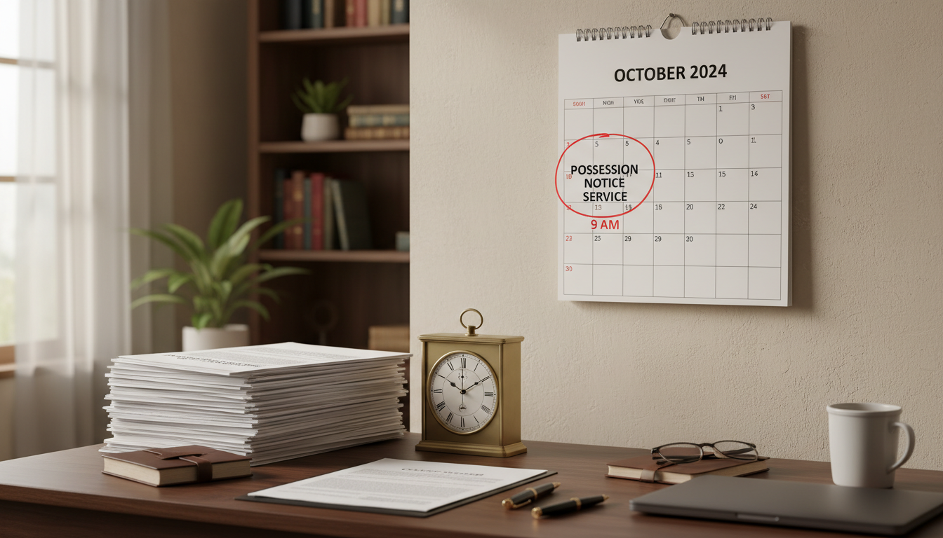 Calendar marking notice service date