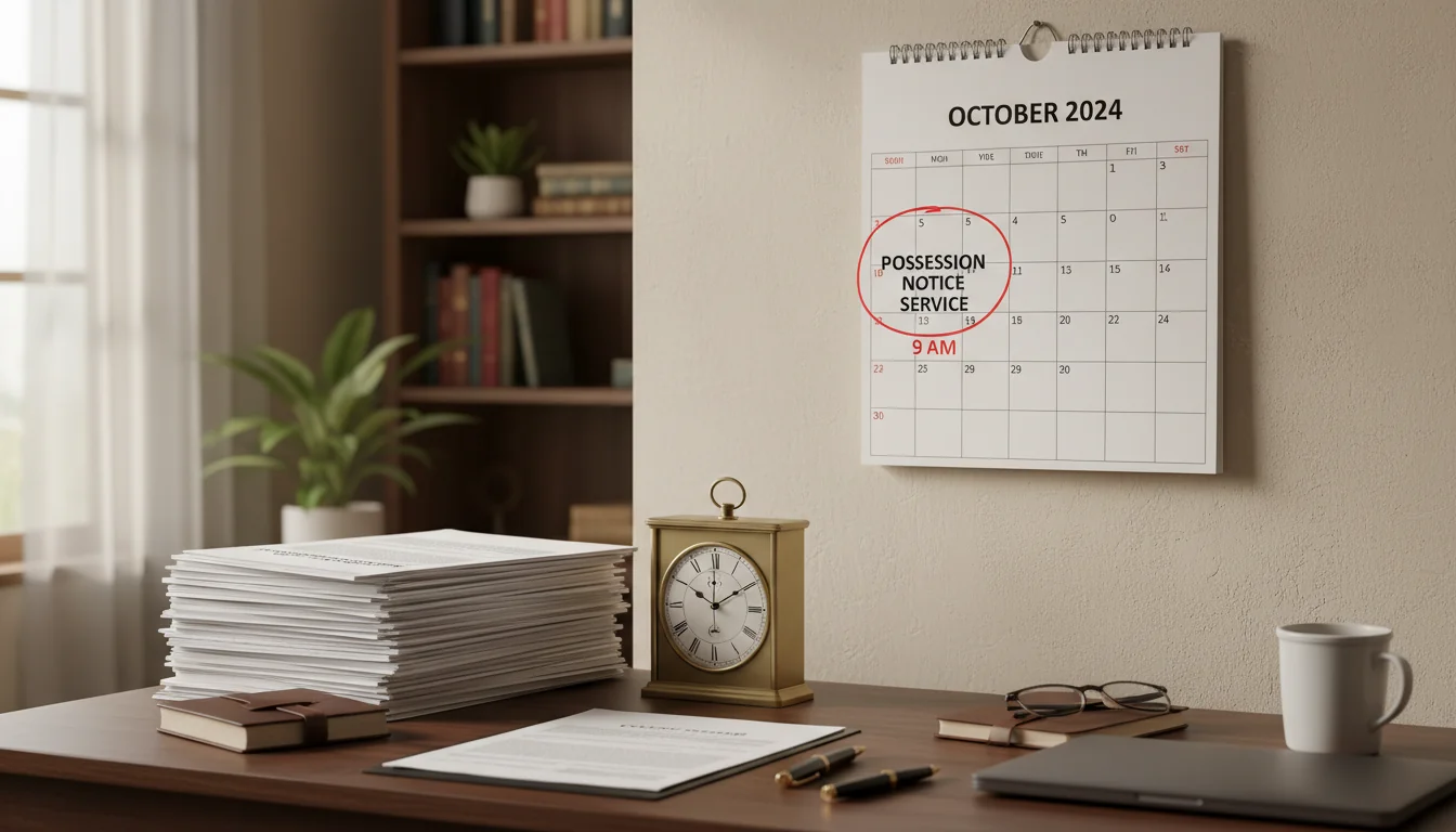 Calendar marking notice service date