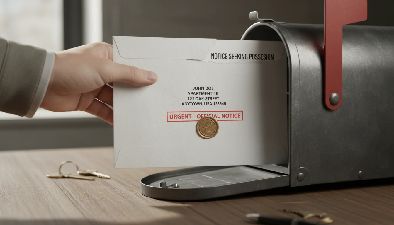 Envelope with eviction notice inside