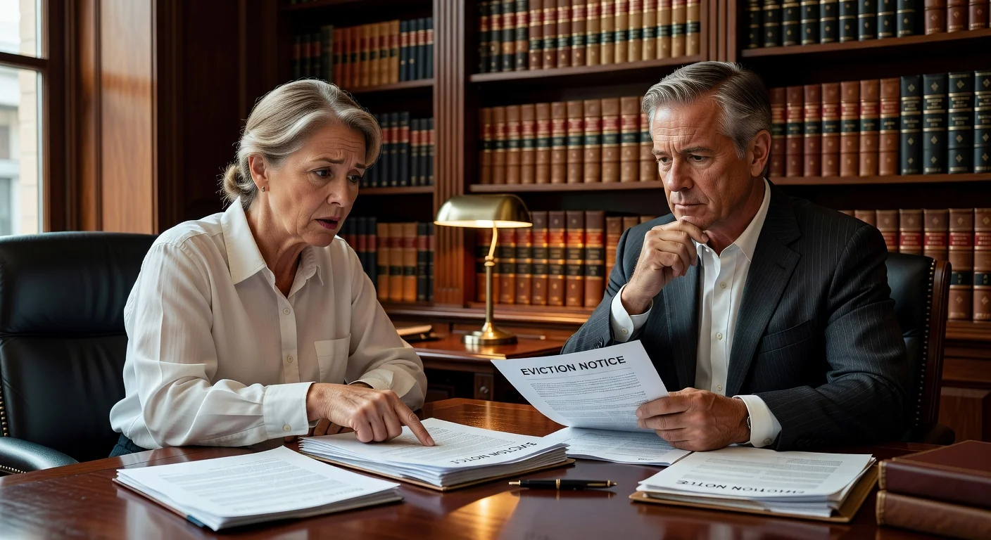 Tenant consulting lawyer on eviction strategy