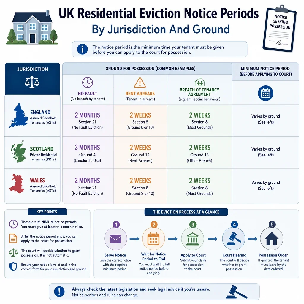 Residential Eviction Notice Periods by Jurisdiction and Ground