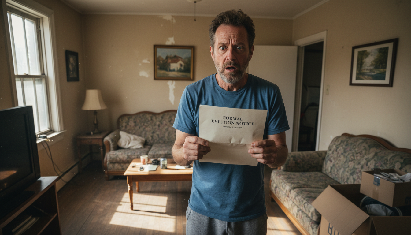 Tenant receiving eviction notice