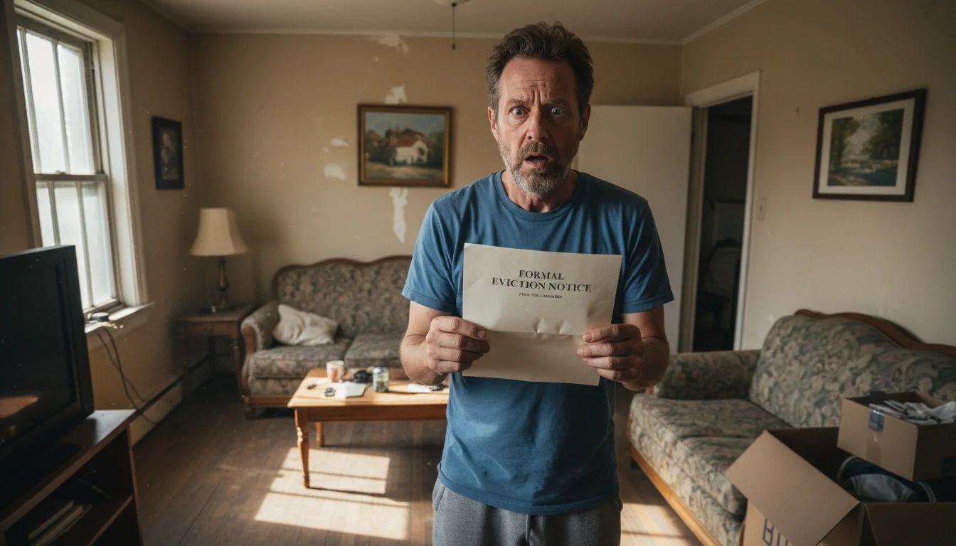 Tenant receiving eviction notice