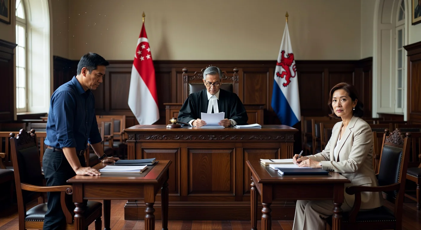 Courtroom eviction hearing