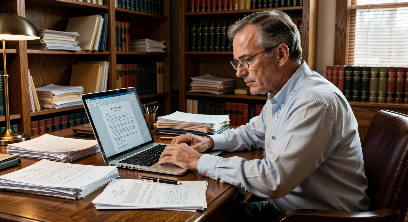 Landlord drafting eviction notice