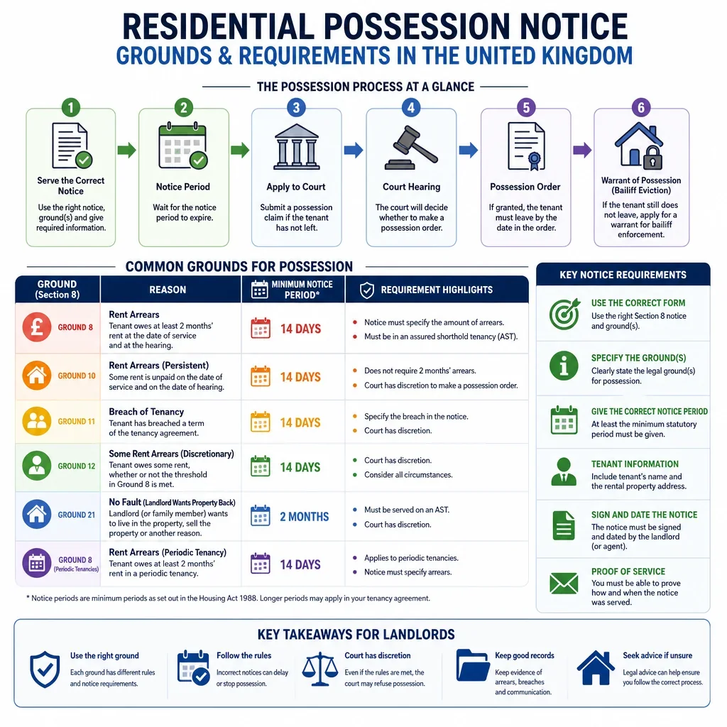 Residential Possession Notice Grounds and Requirements