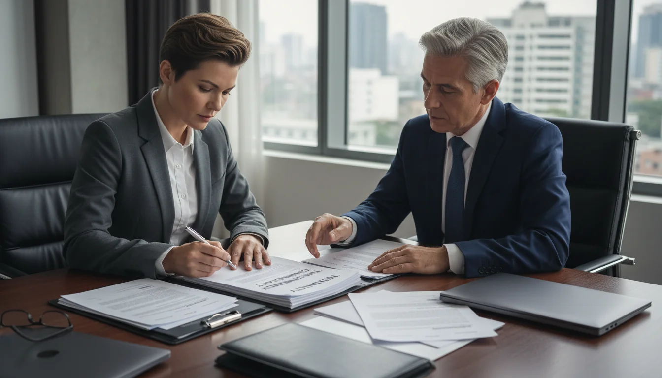 Signing tenancy termination contract.