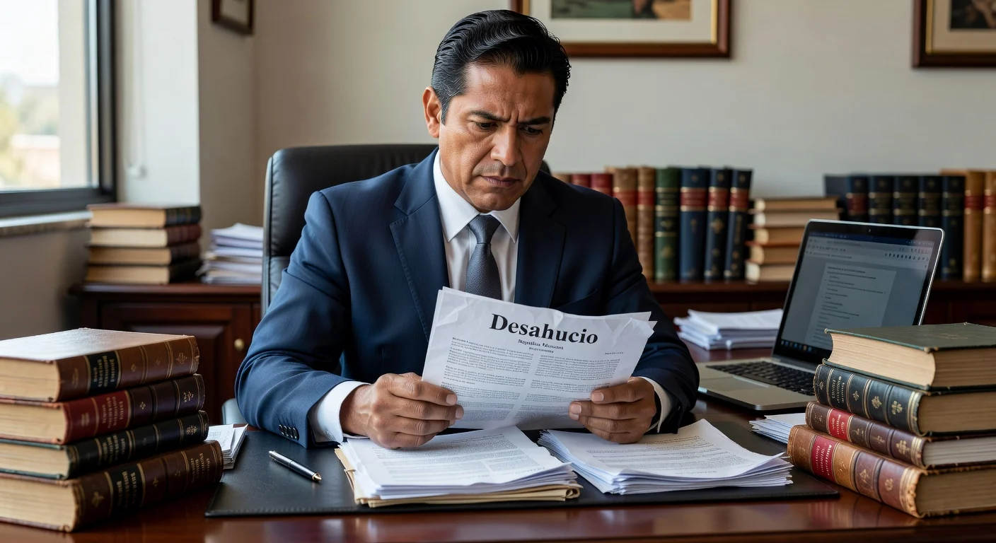 Lawyer reviewing eviction papers