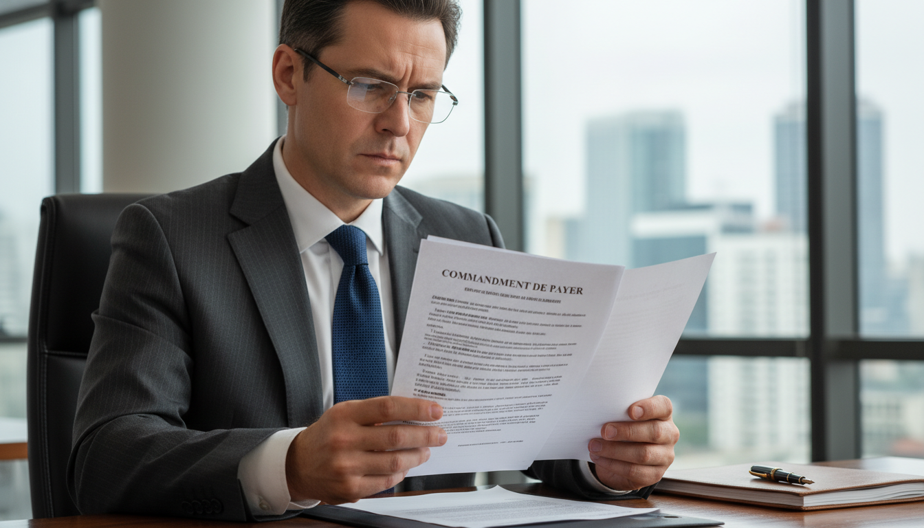 Lawyer reviewing payment command papers