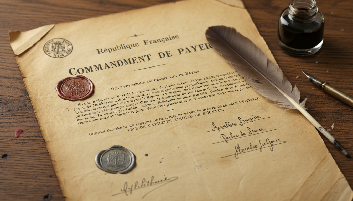 Official French legal document close-up