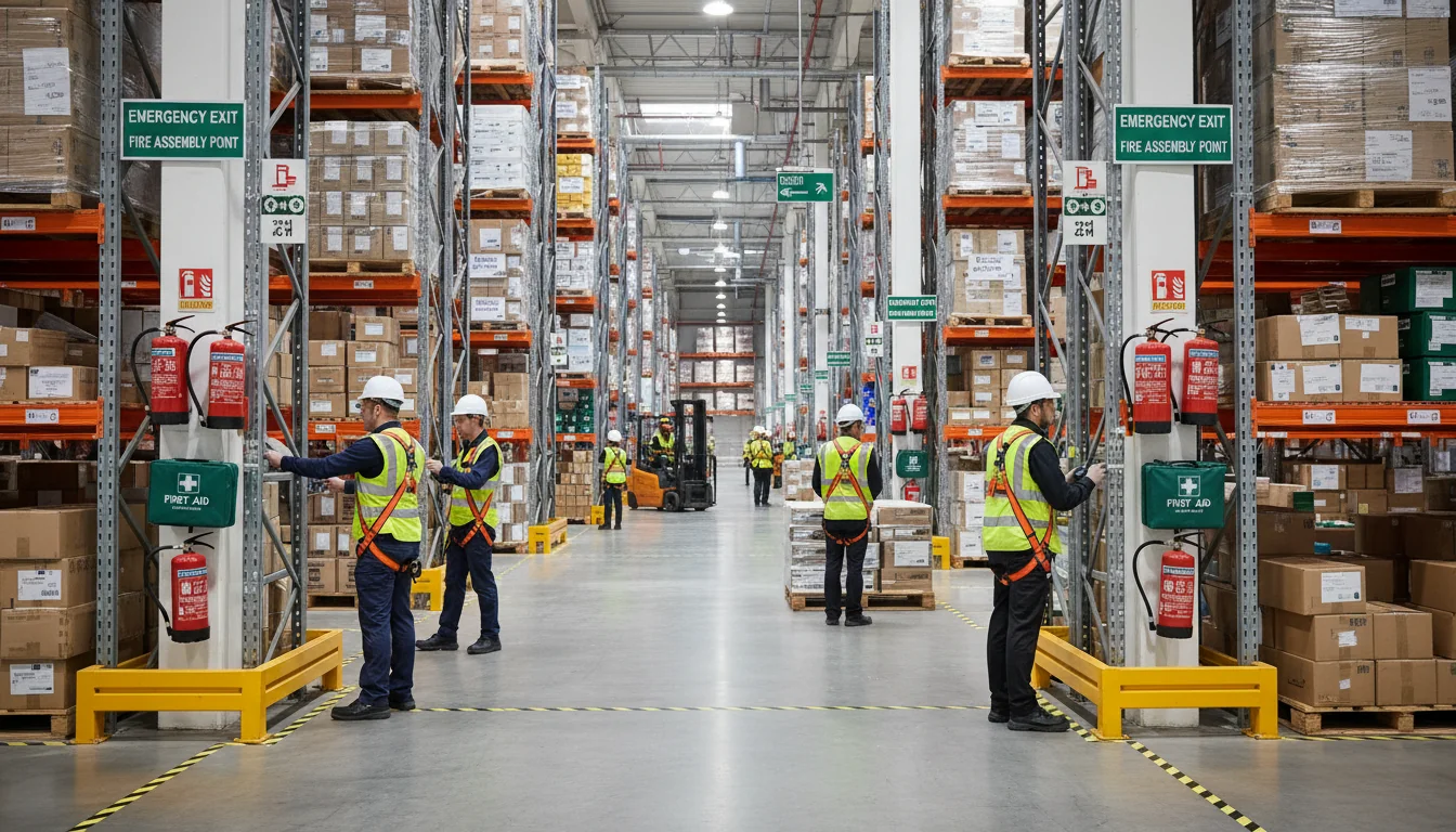 Safety equipment in warehouse
