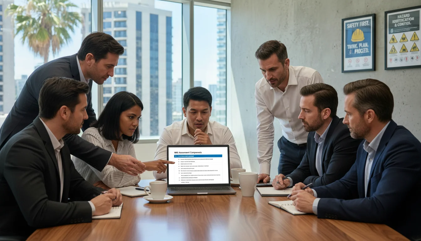 Team discussing risk assessment.