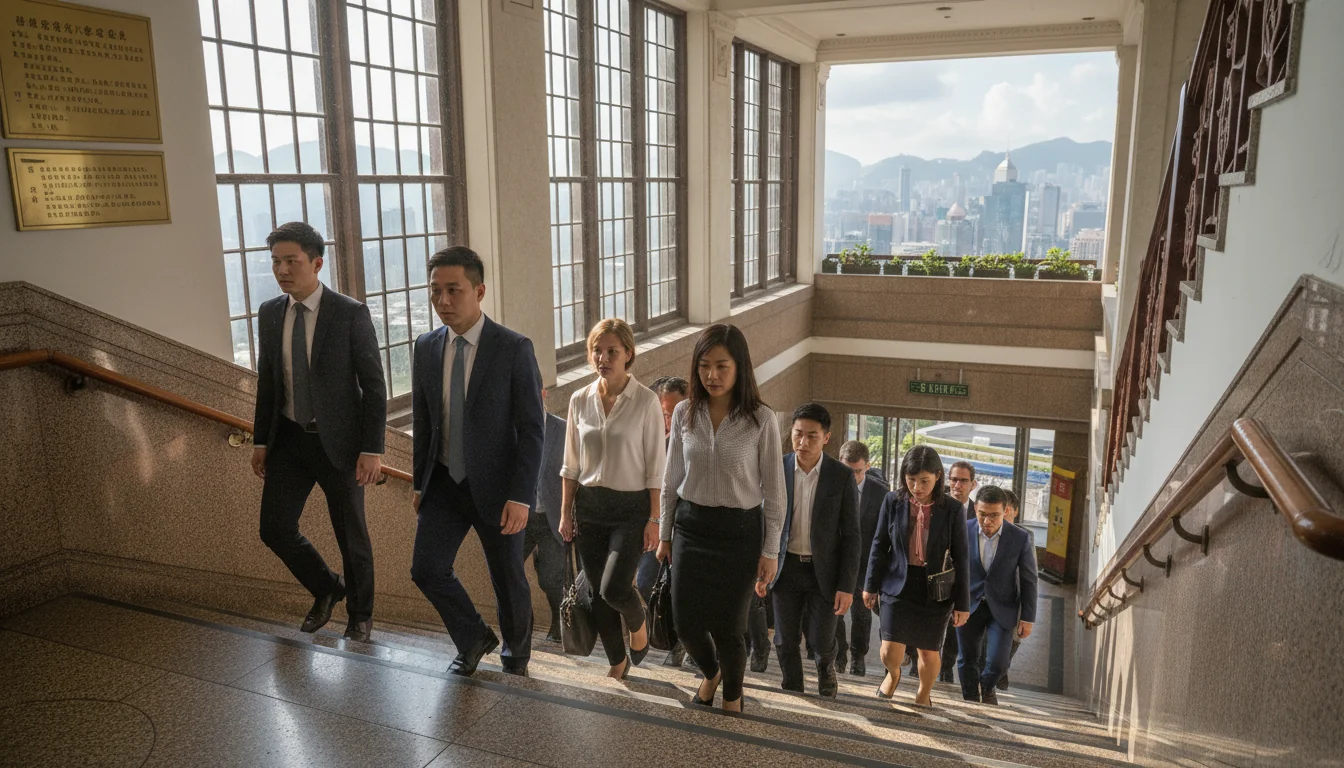 Team conducting fire drill evacuation