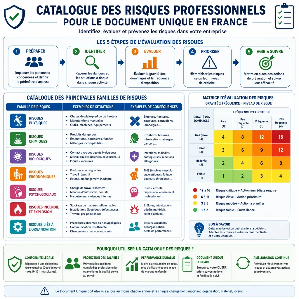 Catalogue des risques professionnels pour le Document unique