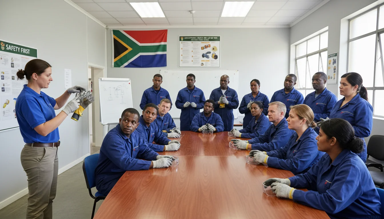 Safety training session for factory employees