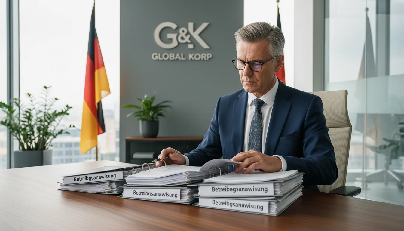 Professional reviewing corporate documents