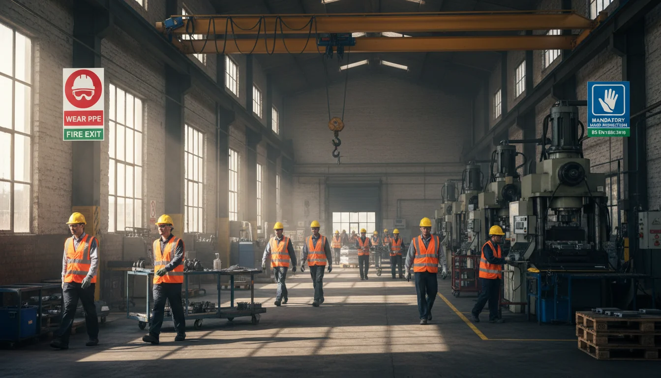 Safety signs in UK workplace