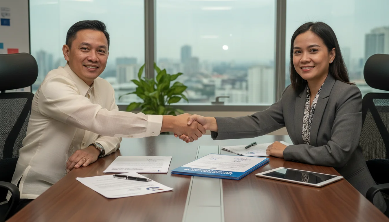 Signing corporate health safety agreement