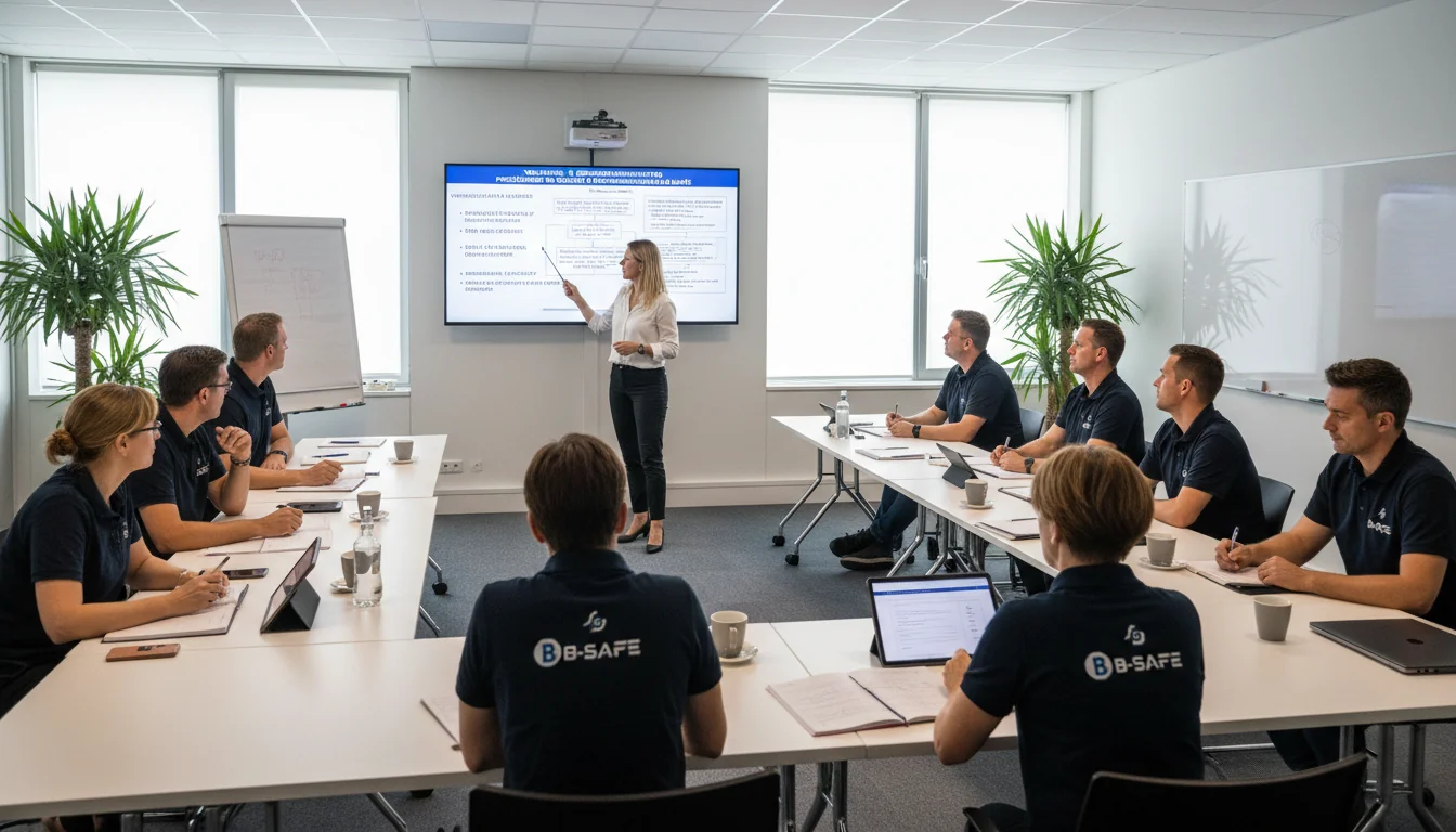 Safety training session in Belgian workplace