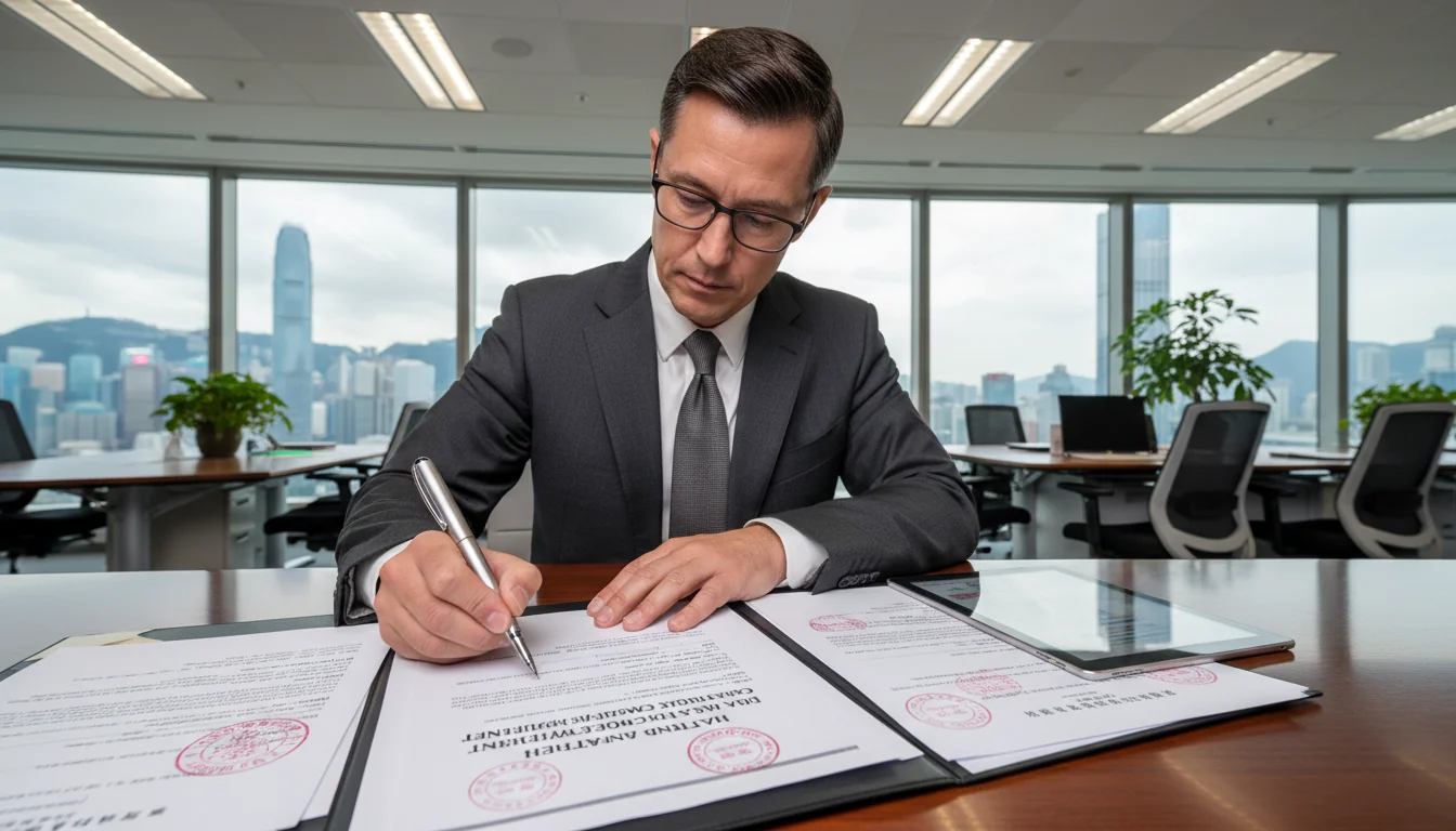 Signing health and safety compliance form