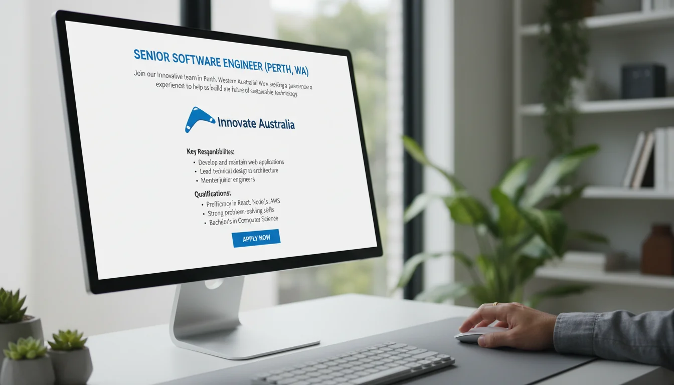 Attractive job ad on computer screen