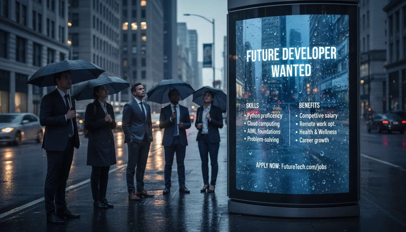 Effective job ad on digital screen