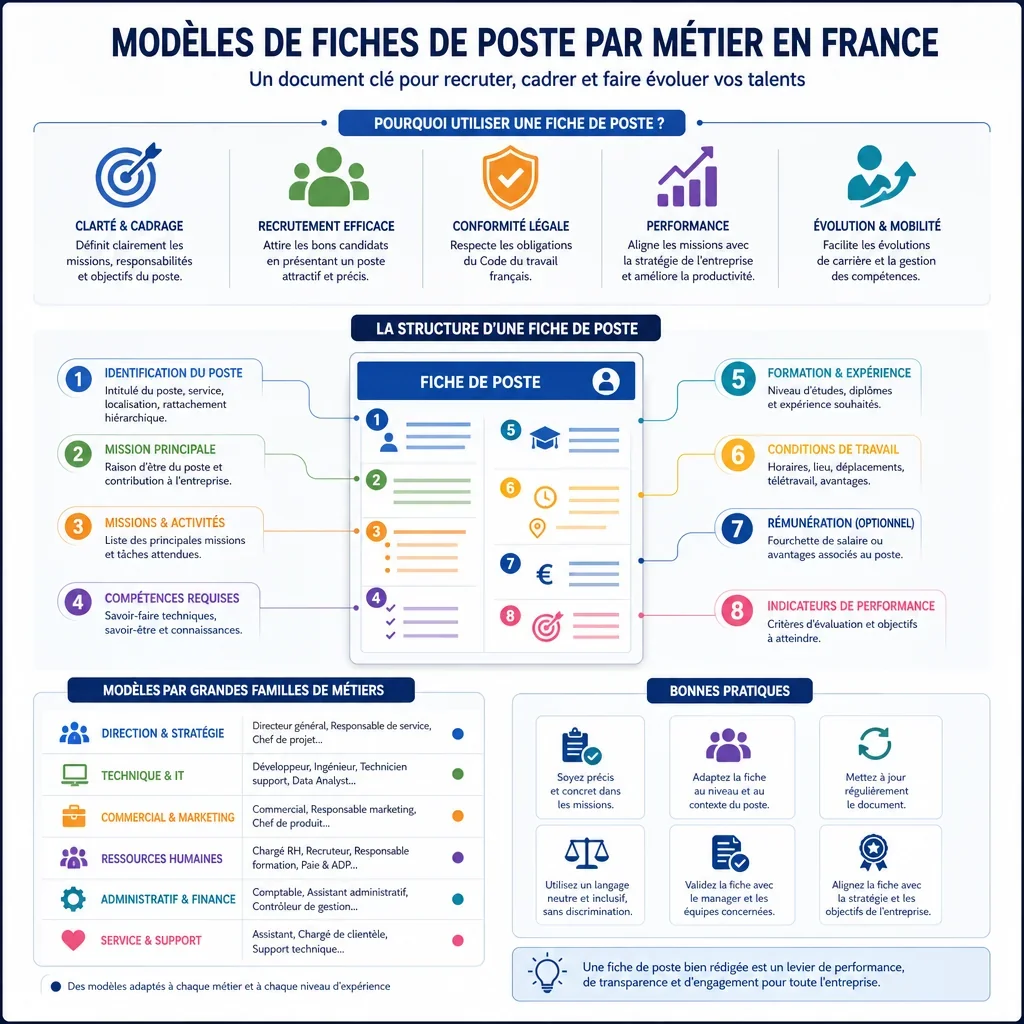 Modèles de fiches de poste par métier