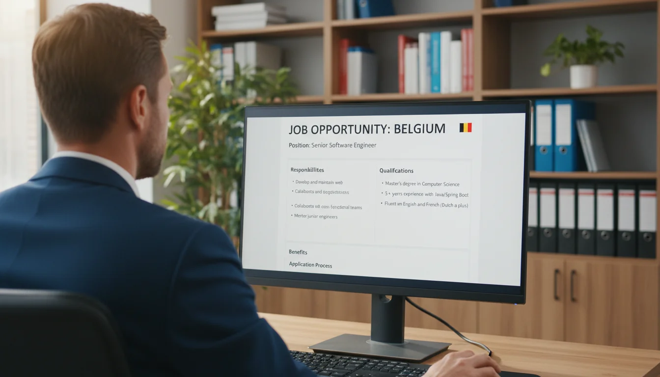 Completed job posting on computer screen