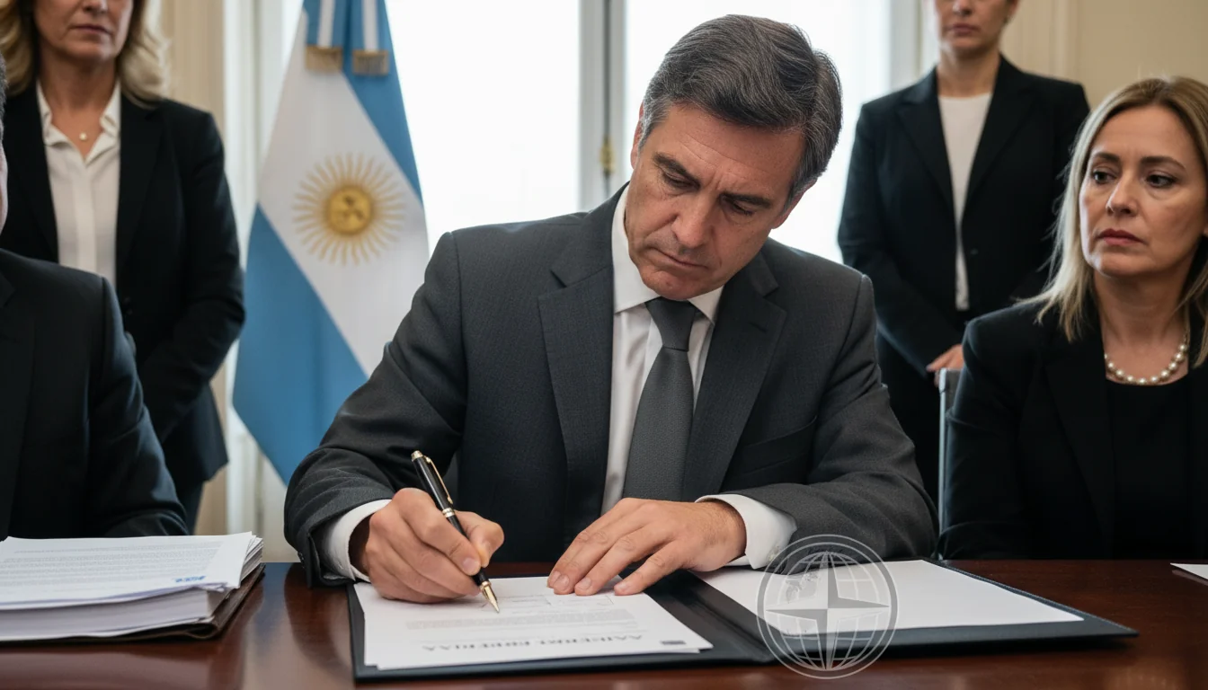 Signing corporate agreement in Argentina