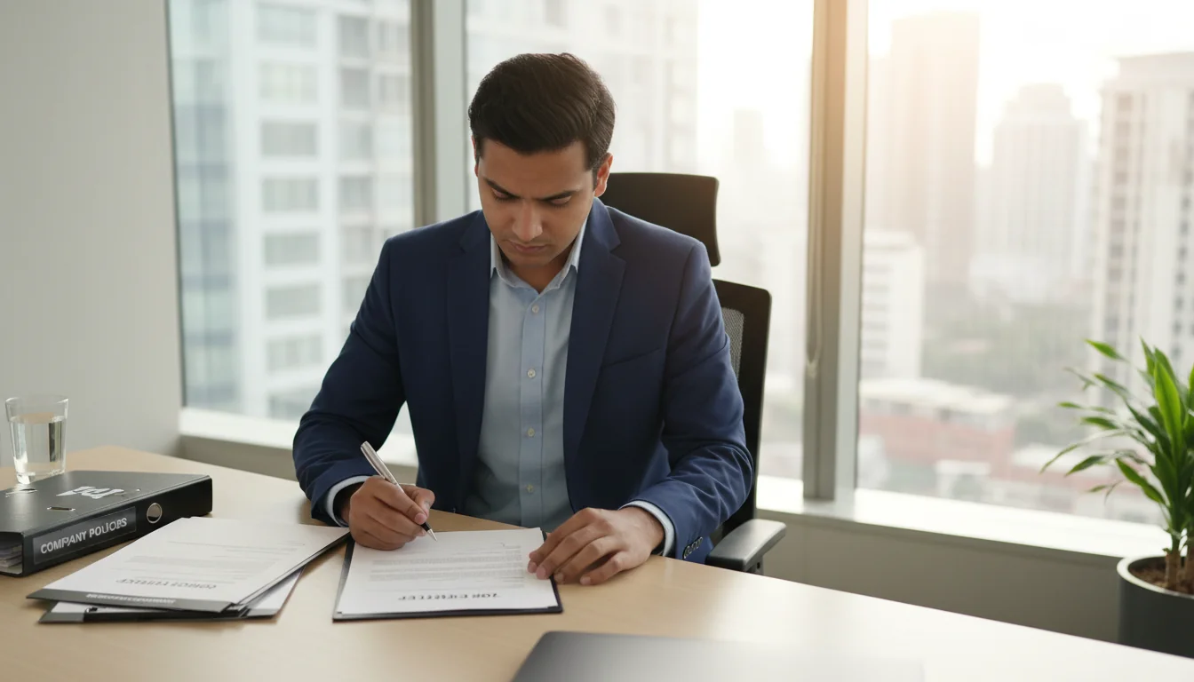 Professional signing job offer letter