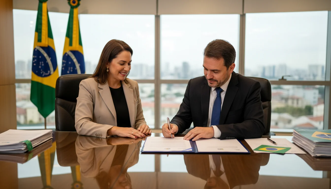 Signing corporate contract in Brazil