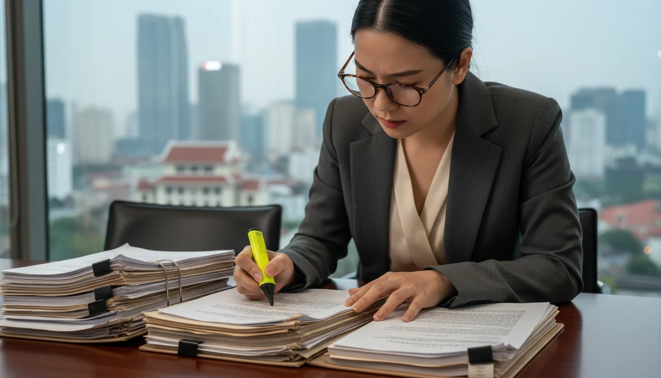 Reviewing corporate legal papers in Vietnam