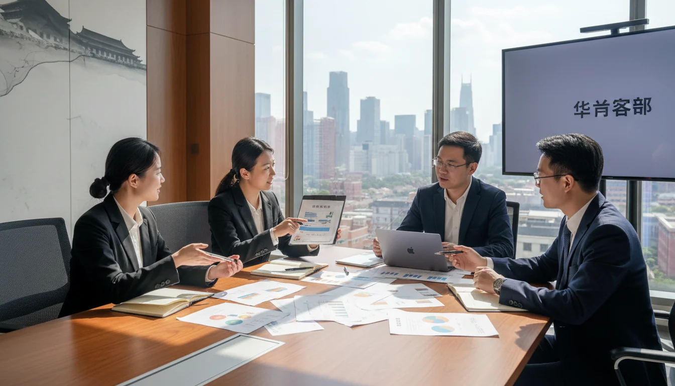 Team discussing corporate policies