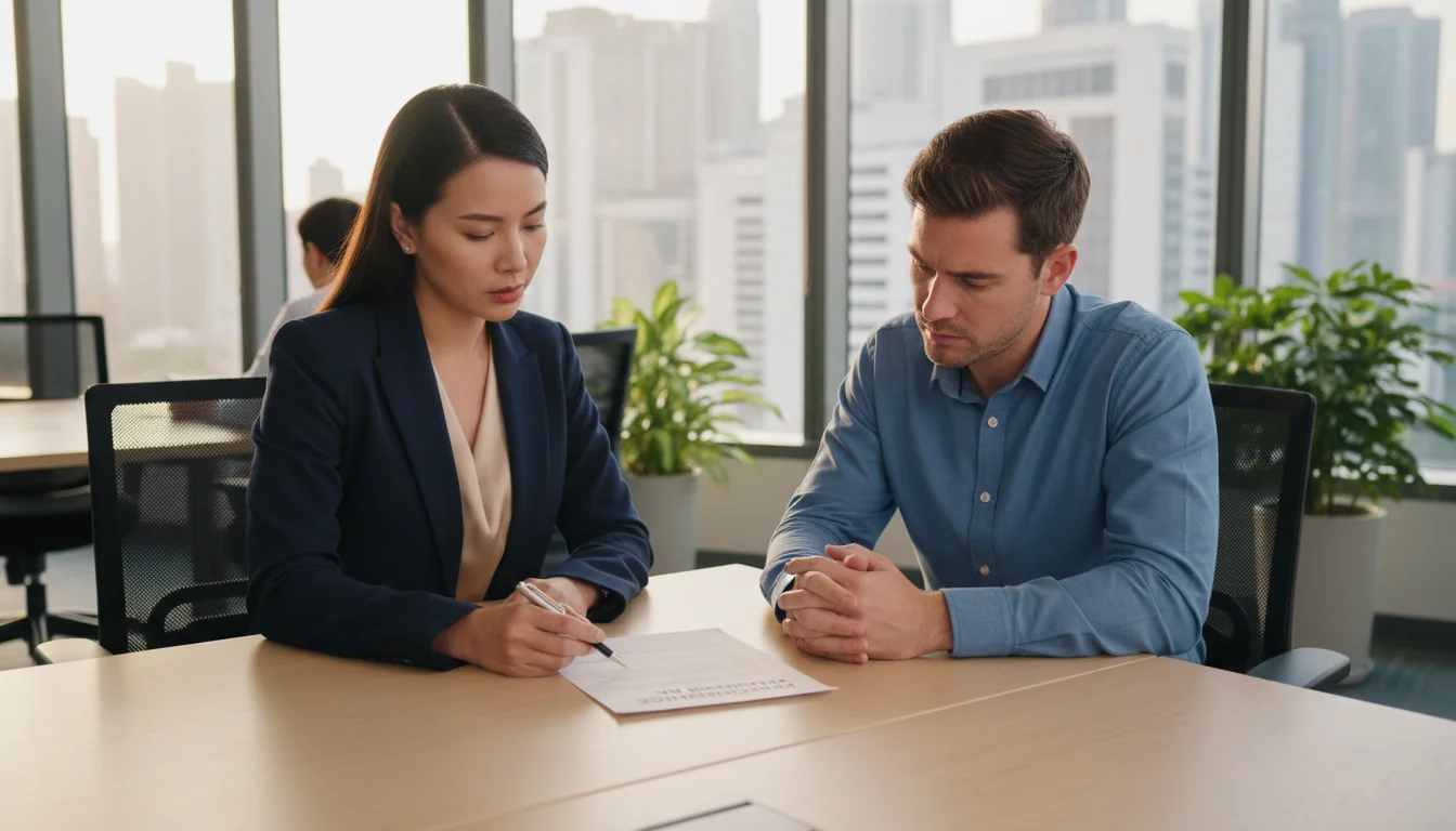 Manager and employee in PIP meeting