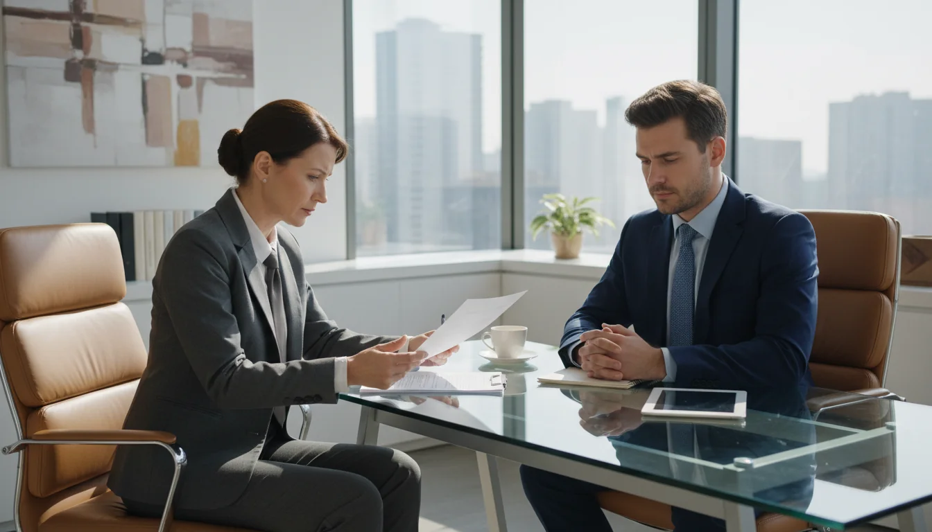 Professional meeting in office setting